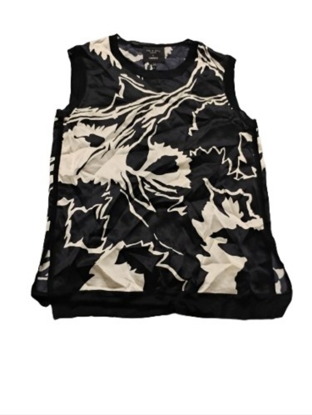Rag & Bone Womens Silk Crewneck Floral Top Sz XXS